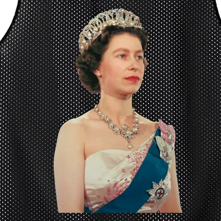 Queen Elizabeth's II British Crown Majesty Portrait Mesh Reversible Basketball Jersey Tank