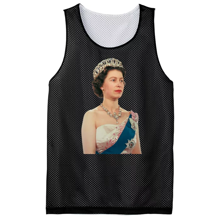 Queen Elizabeth's II British Crown Majesty Portrait Mesh Reversible Basketball Jersey Tank