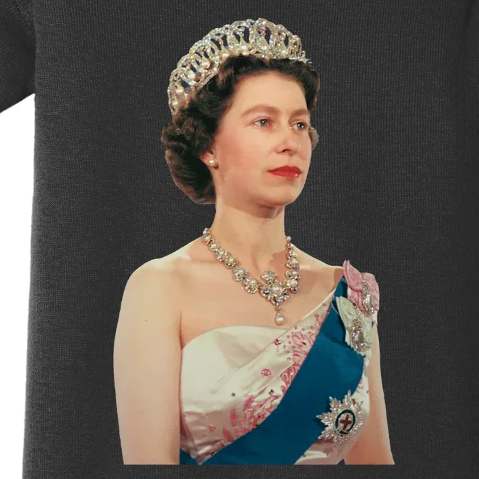 Queen Elizabeth's II British Crown Majesty Portrait Baby Bodysuit