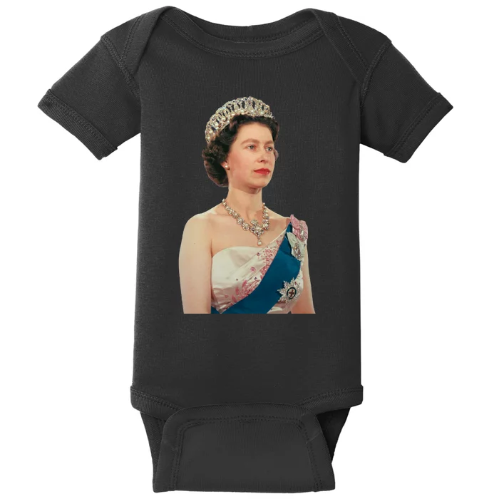 Queen Elizabeth's II British Crown Majesty Portrait Baby Bodysuit