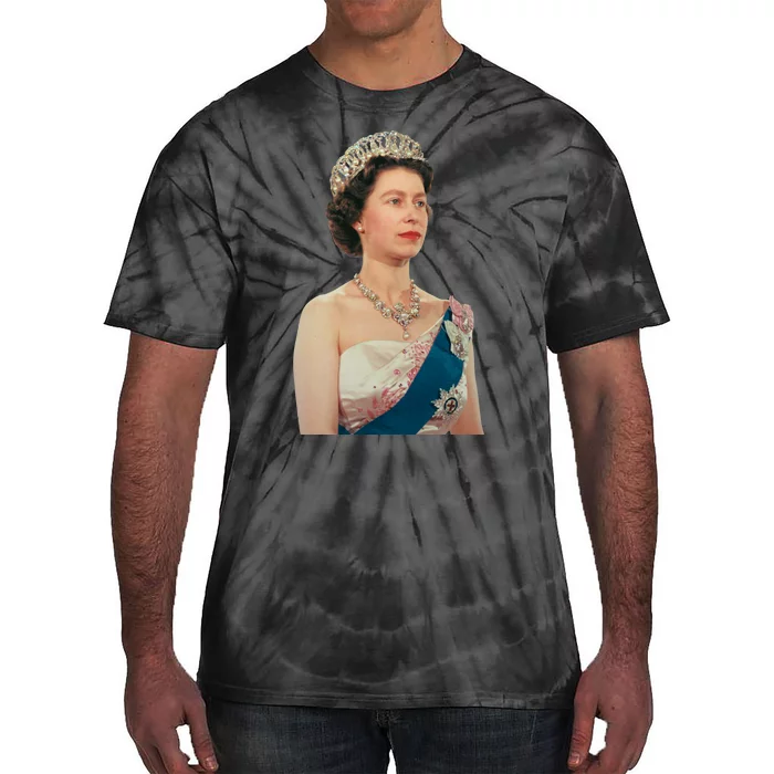 Queen Elizabeth's II British Crown Majesty Portrait Tie-Dye T-Shirt