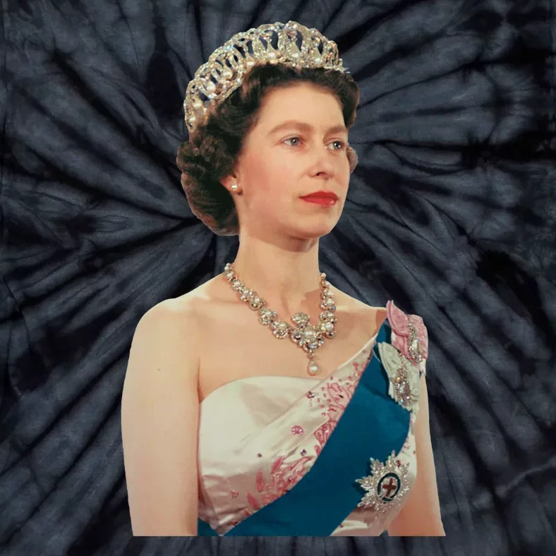 Queen Elizabeth's II British Crown Majesty Portrait Tie-Dye T-Shirt