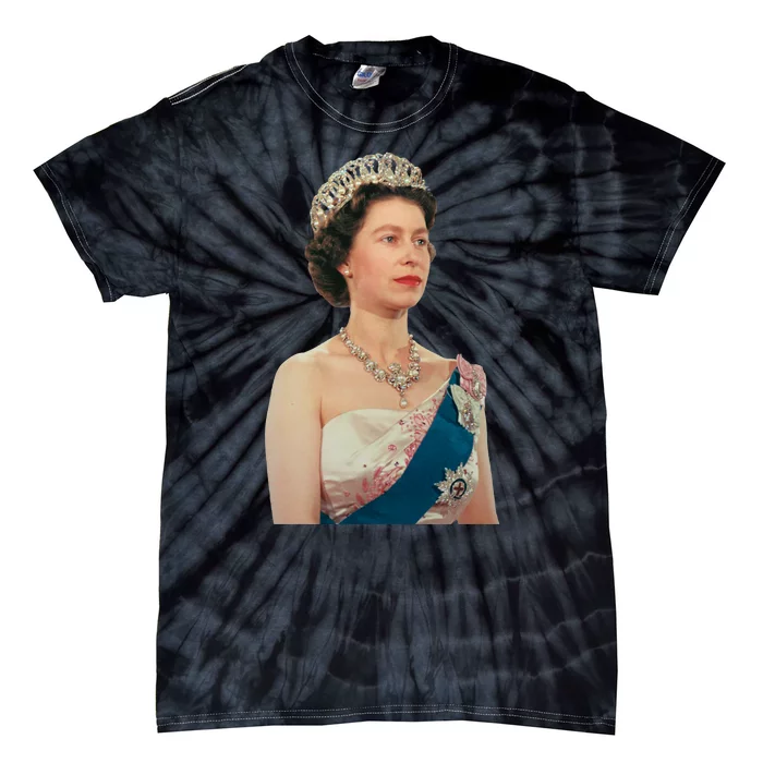 Queen Elizabeth's II British Crown Majesty Portrait Tie-Dye T-Shirt