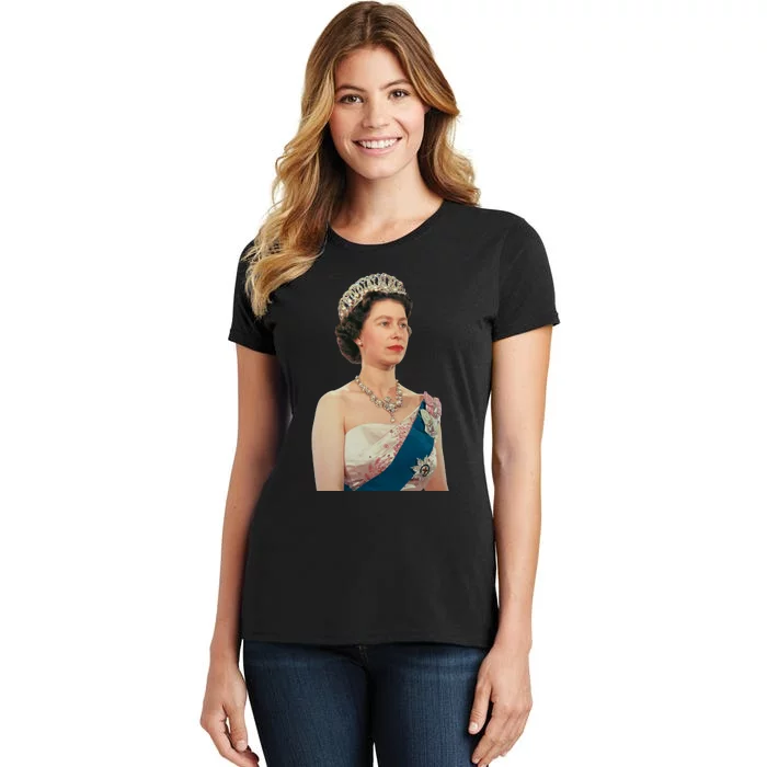 Queen Elizabeth's II British Crown Majesty Portrait Women's T-Shirt