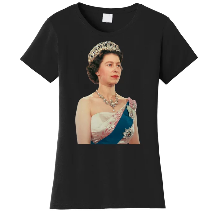 Queen Elizabeth's II British Crown Majesty Portrait Women's T-Shirt