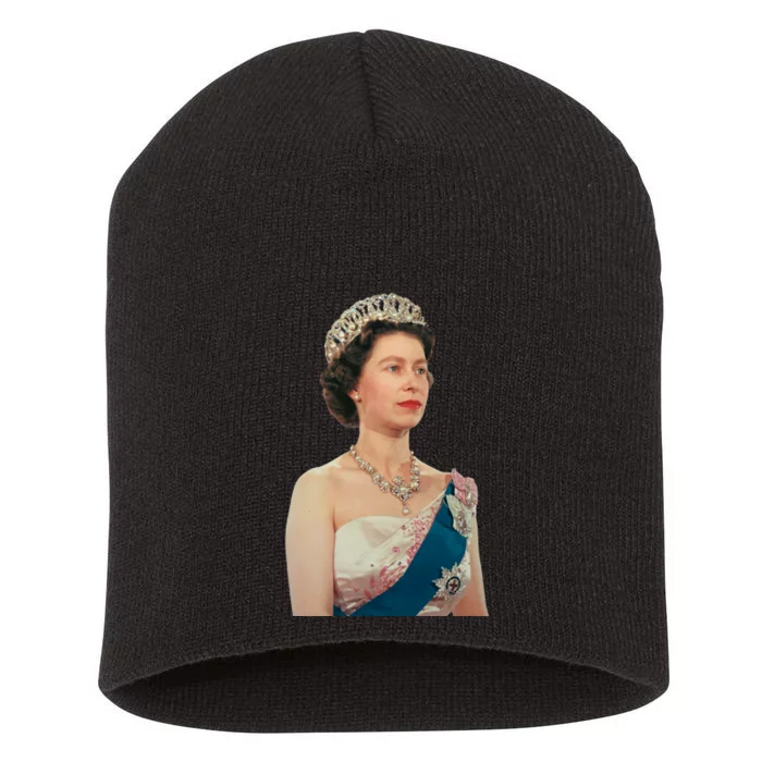 Queen Elizabeth's II British Crown Majesty Portrait Short Acrylic Beanie