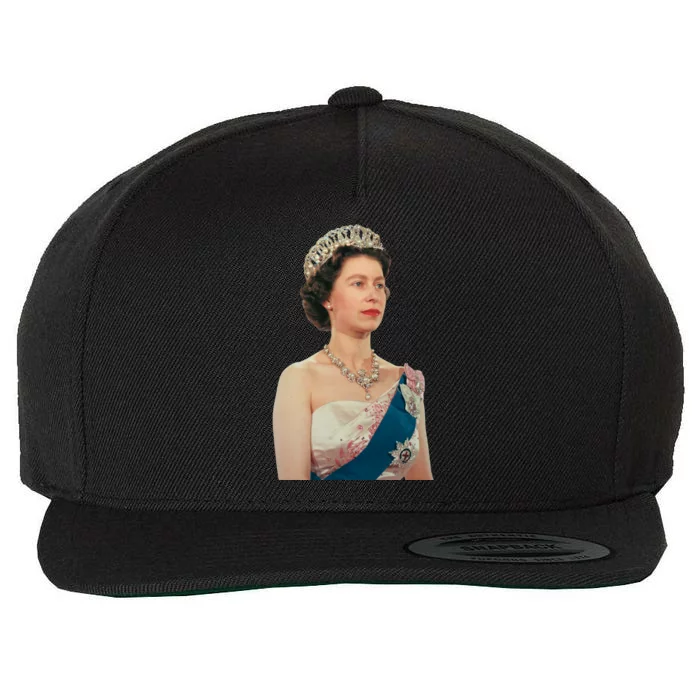 Queen Elizabeth's II British Crown Majesty Portrait Wool Snapback Cap