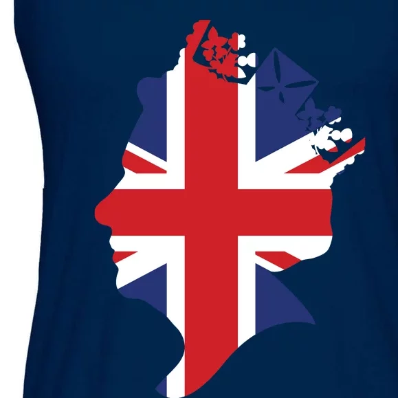 Queen Elizabeth II British Crown Union Jack Meme Ladies Essential Flowy Tank