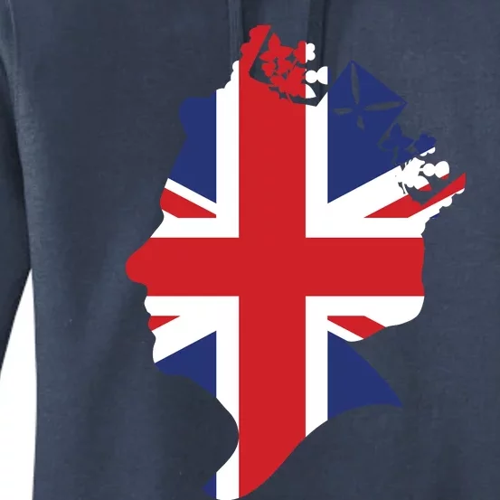 Queen Elizabeth II British Crown Union Jack Meme Women's Pullover Hoodie