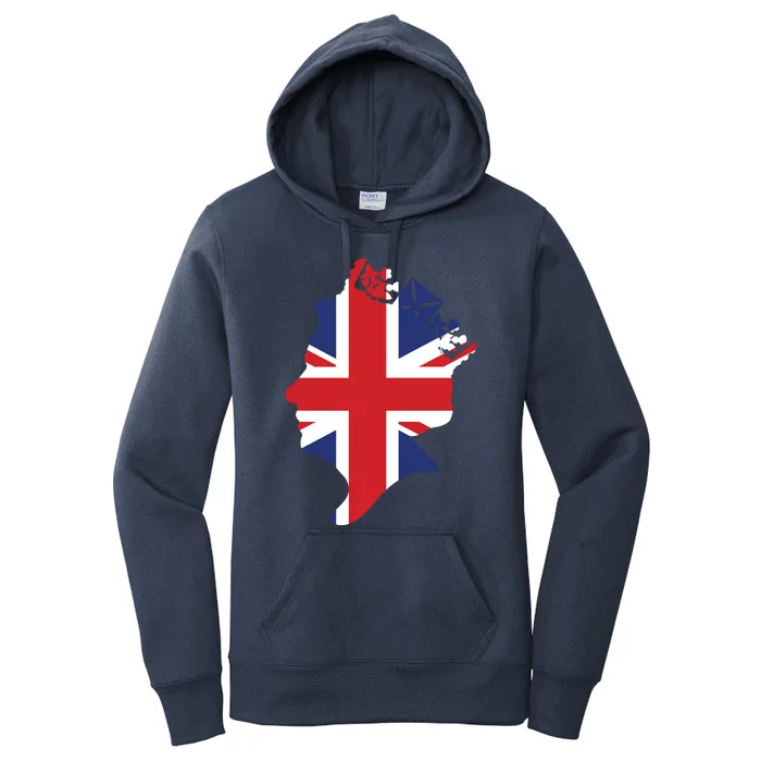 Queen Elizabeth II British Crown Union Jack Meme Women's Pullover Hoodie