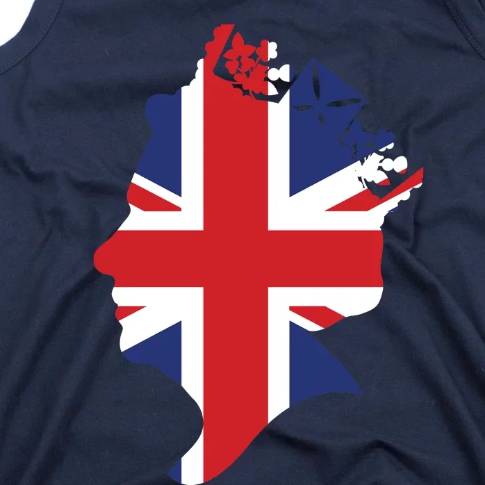 Queen Elizabeth II British Crown Union Jack Meme Tank Top