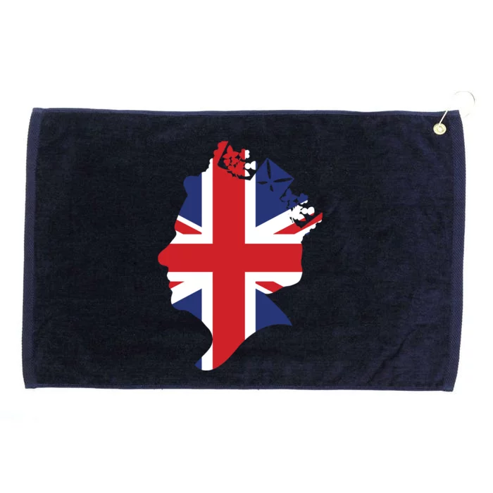 Queen Elizabeth II British Crown Union Jack Meme Grommeted Golf Towel