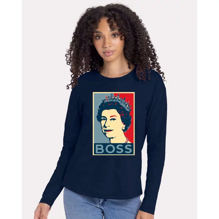 Queen Elizabeth II Boss Her Royal Highness Womens Cotton Relaxed Long Sleeve T-Shirt