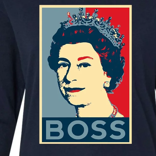 Queen Elizabeth II Boss Her Royal Highness Womens Cotton Relaxed Long Sleeve T-Shirt