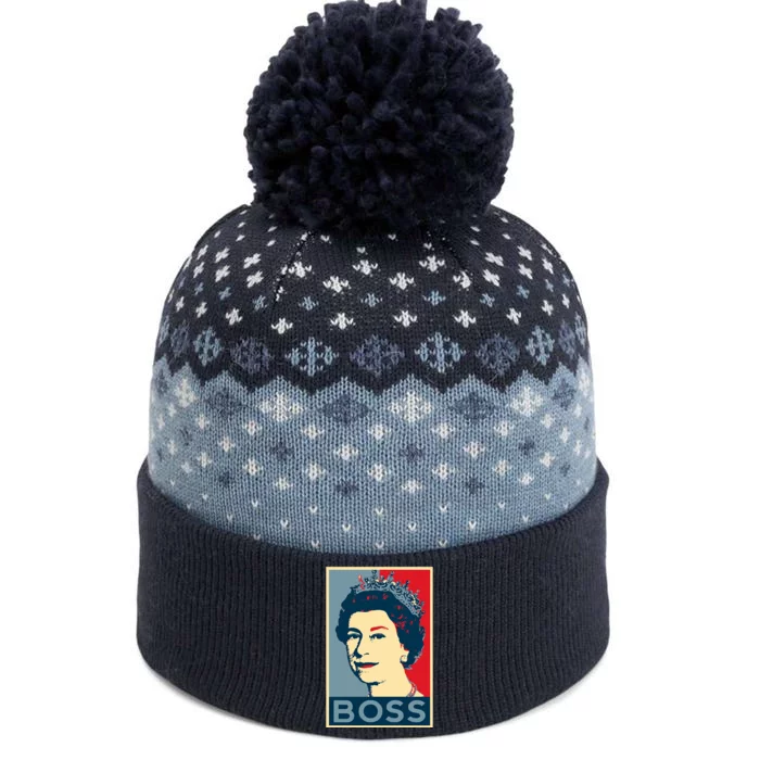 Queen Elizabeth II Boss Her Royal Highness The Baniff Cuffed Pom Beanie