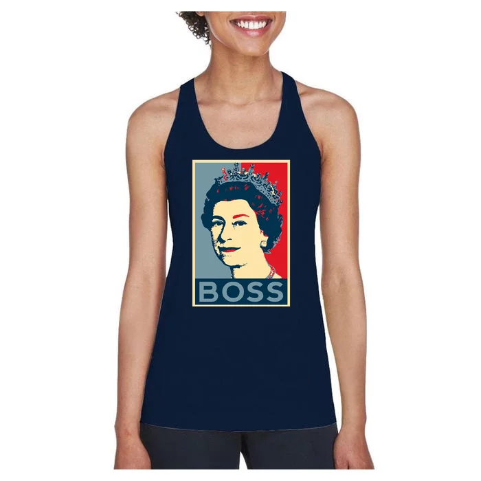 Queen Elizabeth II Boss Her Royal Highness Women's Racerback Tank