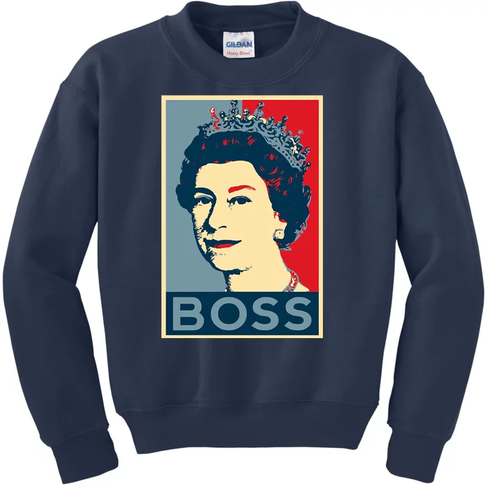 Queen Elizabeth II Boss Her Royal Highness Kids Sweatshirt