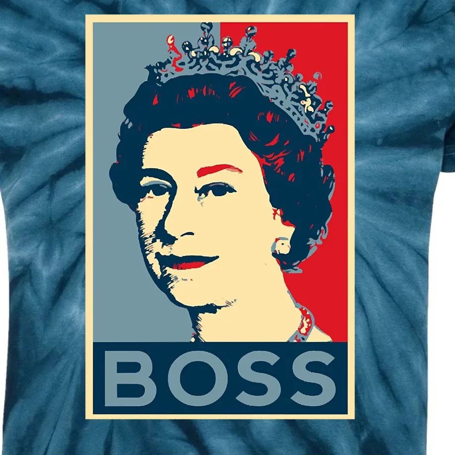 Queen Elizabeth II Boss Her Royal Highness Kids Tie-Dye T-Shirt