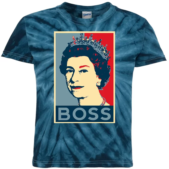 Queen Elizabeth II Boss Her Royal Highness Kids Tie-Dye T-Shirt