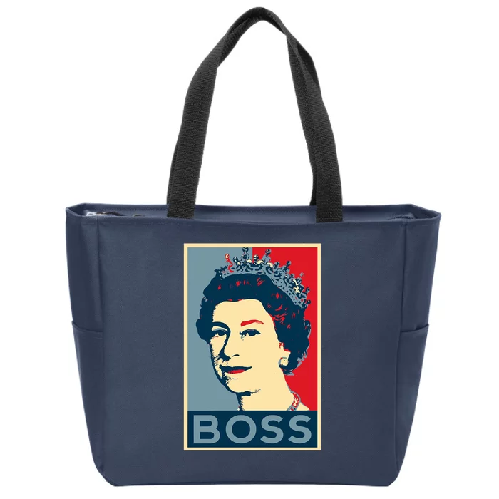 Queen Elizabeth II Boss Her Royal Highness Zip Tote Bag