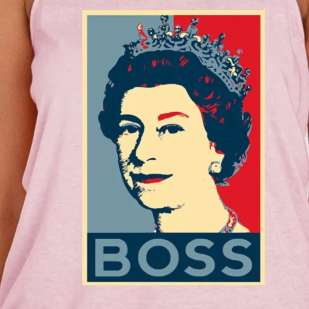 Queen Elizabeth II Boss Her Royal Highness Women's Knotted Racerback Tank