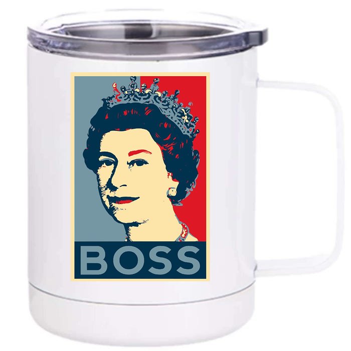 Queen Elizabeth II Boss Her Royal Highness Front & Back 12oz Stainless Steel Tumbler Cup