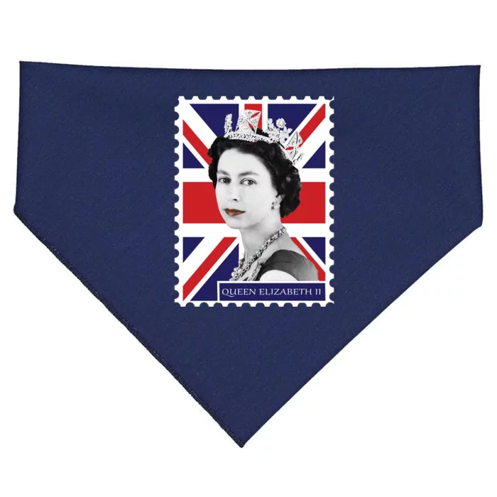 Queen Elizabeth II England Stamp USA-Made Doggie Bandana