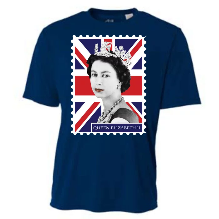 Queen Elizabeth II England Stamp Cooling Performance Crew T-Shirt