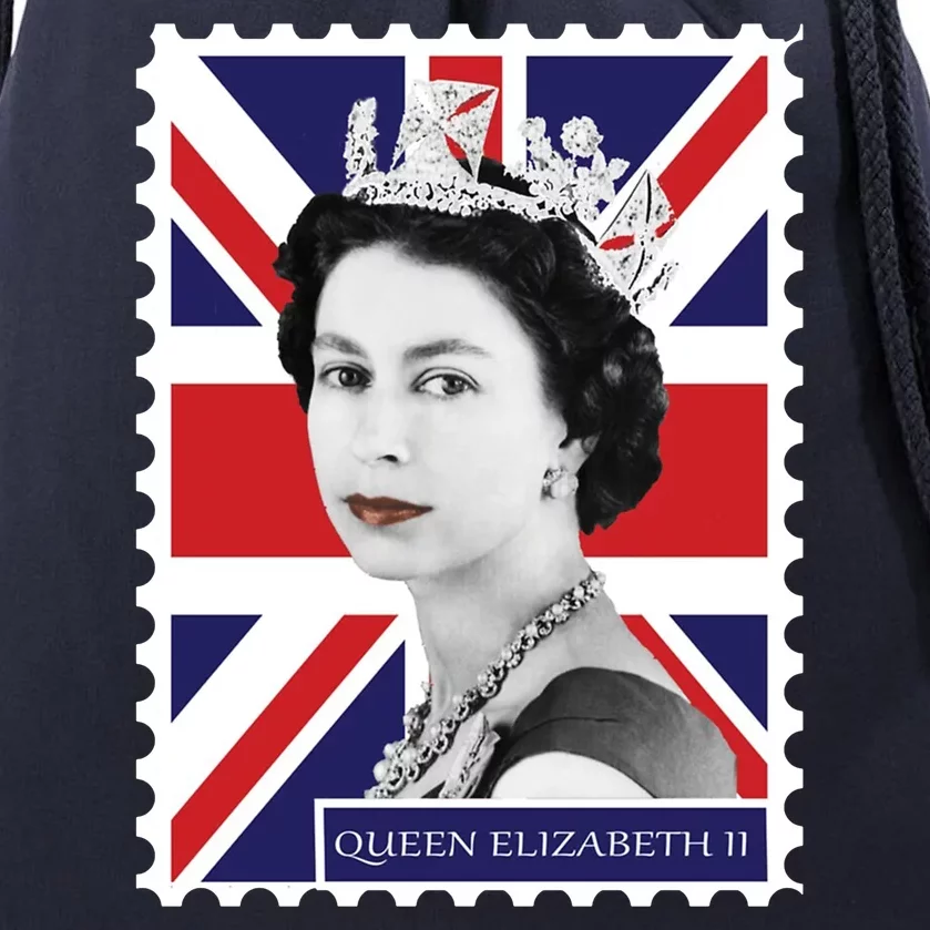 Queen Elizabeth II England Stamp Drawstring Bag