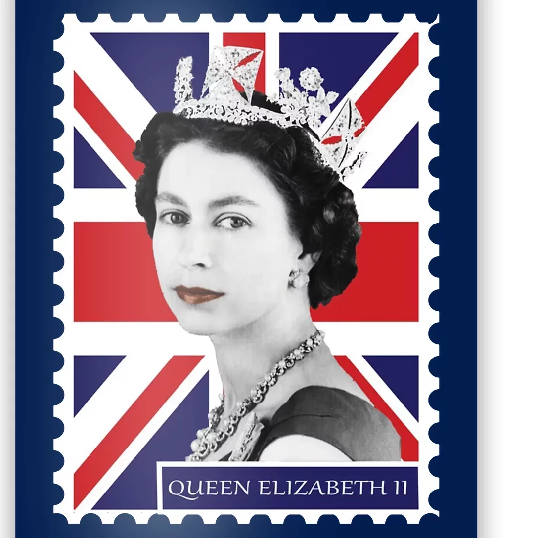 Queen Elizabeth II England Stamp Poster