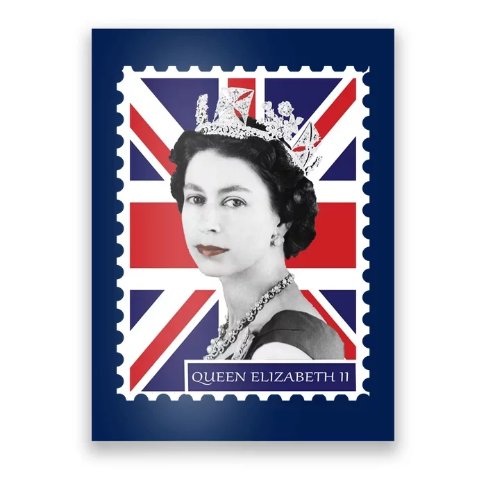 Queen Elizabeth II England Stamp Poster