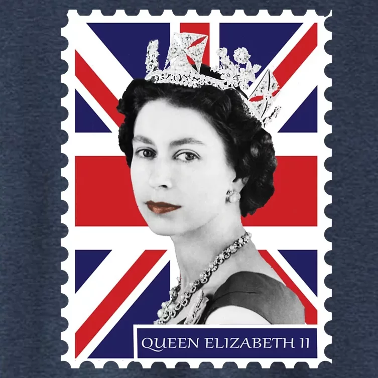 Queen Elizabeth II England Stamp Women's Crop Top Tee