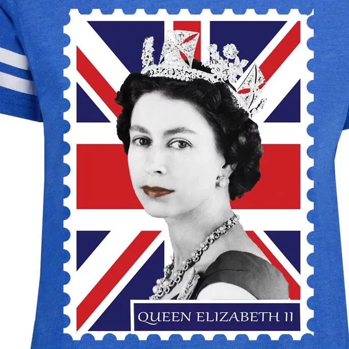 Queen Elizabeth II England Stamp Enza Ladies Jersey Football T-Shirt