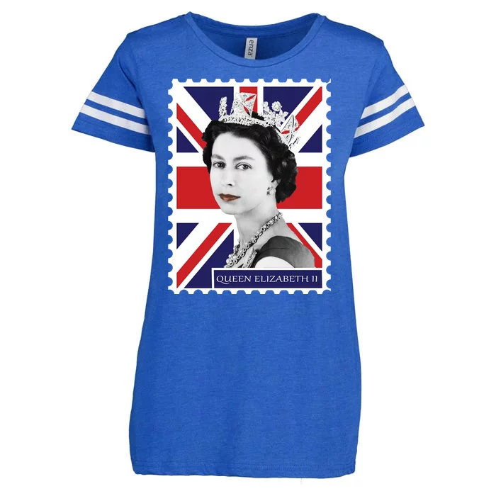 Queen Elizabeth II England Stamp Enza Ladies Jersey Football T-Shirt