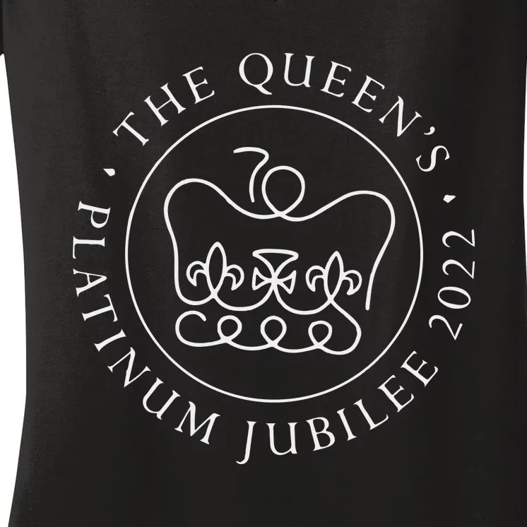 Queen Elizabeth Ii Platinum Jubilee Women's V-Neck T-Shirt