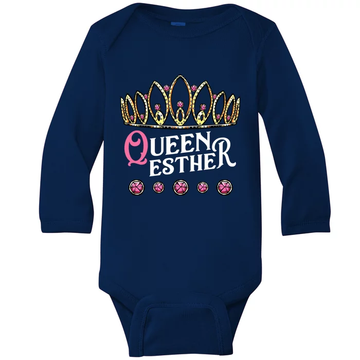 Queen Esther Jewish Purim Costume Humorous Holiday Carnival Gift Baby Long Sleeve Bodysuit