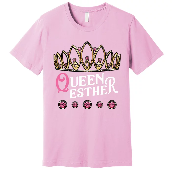 Queen Esther Jewish Purim Costume Humorous Holiday Carnival Premium T-Shirt