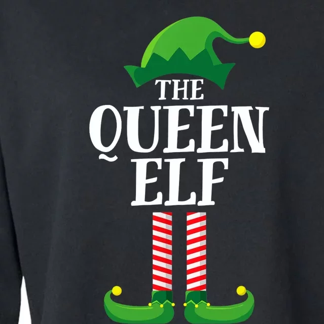 Queen Elf Matching Family Group Christmas Party Elf Cropped Pullover Crew