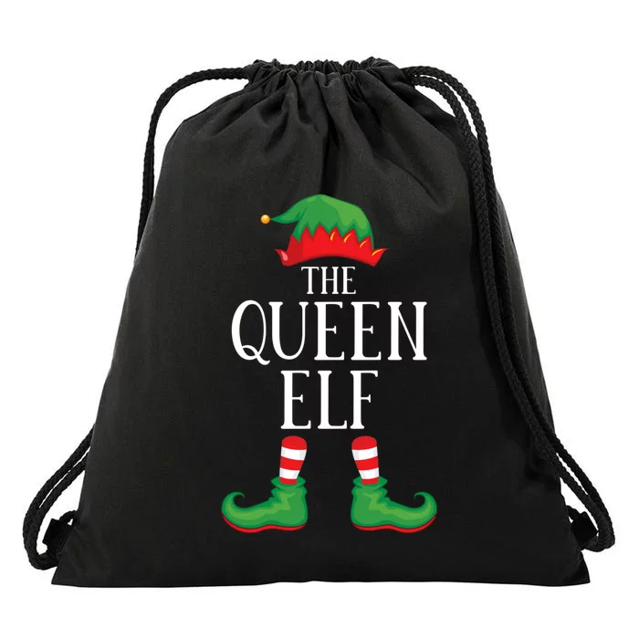 Queen Elf Matching Group Xmas Funny Family Christmas Drawstring Bag