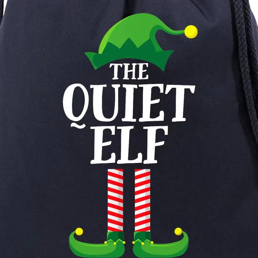 Quiet Elf Matching Family Group Christmas Party Drawstring Bag