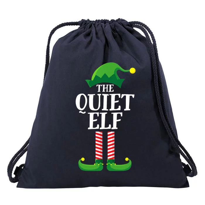 Quiet Elf Matching Family Group Christmas Party Drawstring Bag