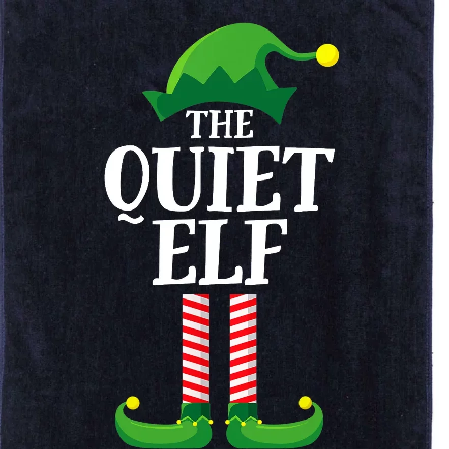 Quiet Elf Matching Family Group Christmas Party Platinum Collection Golf Towel