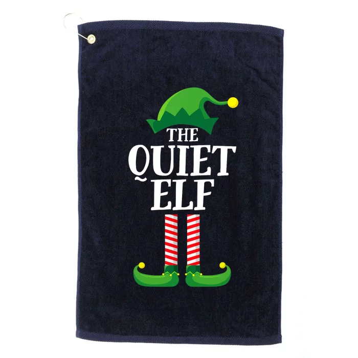 Quiet Elf Matching Family Group Christmas Party Platinum Collection Golf Towel