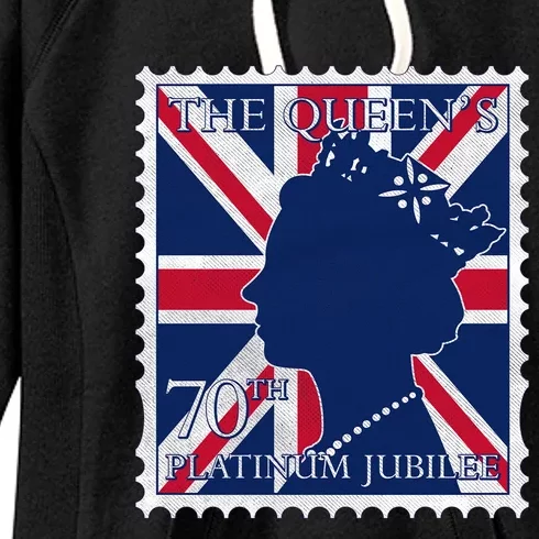 Queen Elizabeth Platinum Jubilee Celebration Queens 70th Anniversary Union Jack Women's Fleece Hoodie