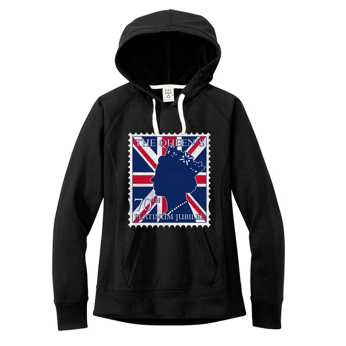 Queen Elizabeth Platinum Jubilee Celebration Queens 70th Anniversary Union Jack Women's Fleece Hoodie