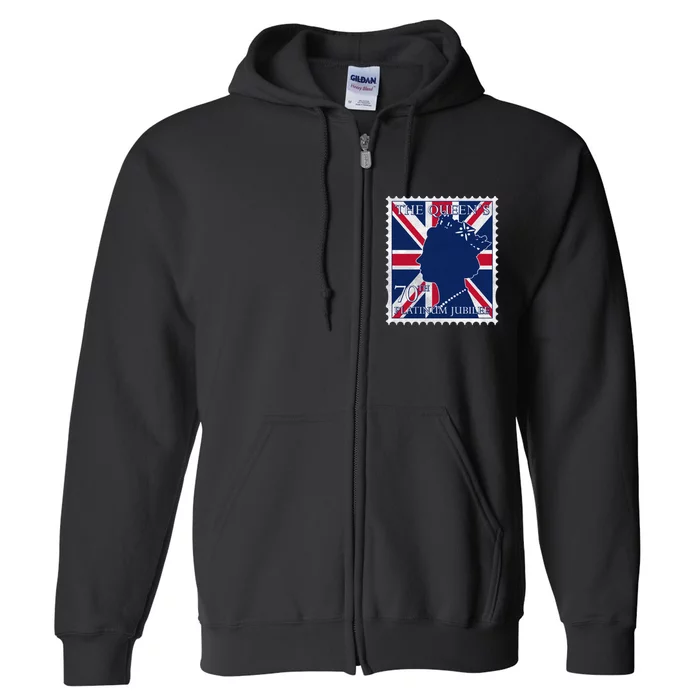 Queen Elizabeth Platinum Jubilee Celebration Queens 70th Anniversary Union Jack Full Zip Hoodie