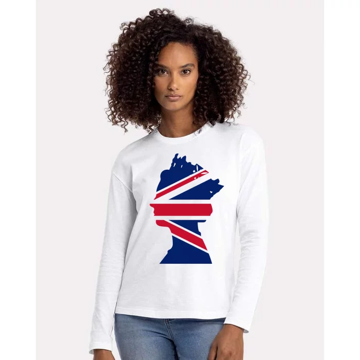 Queen Elizabeth Platinum Jubilee Celebration Queens 70th Anniversary Union Jack Womens Cotton Relaxed Long Sleeve T-Shirt