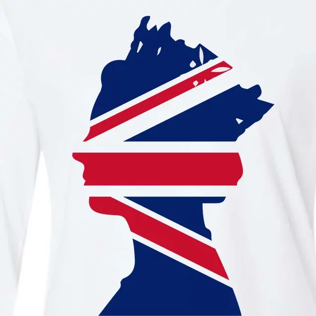 Queen Elizabeth Platinum Jubilee Celebration Queens 70th Anniversary Union Jack Womens Cotton Relaxed Long Sleeve T-Shirt