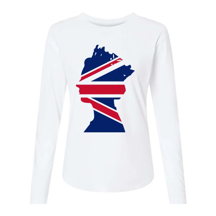 Queen Elizabeth Platinum Jubilee Celebration Queens 70th Anniversary Union Jack Womens Cotton Relaxed Long Sleeve T-Shirt