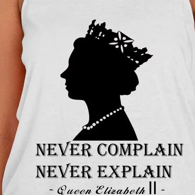 Queen Elizabeth Shirt Never Complain Never Explain Shirt Queen Shirt Roya Women's Knotted Racerback Tank